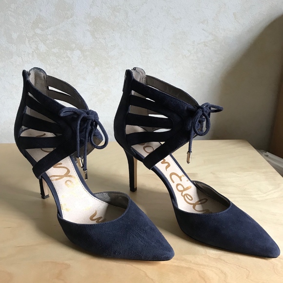 Sam Edelman Shoes - Sam Edelman navy ankle strap heels